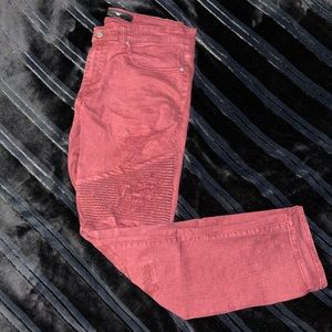 Jordan Craig Legacy Edition Mens destroyed Jeans Burgundy Size 36/32